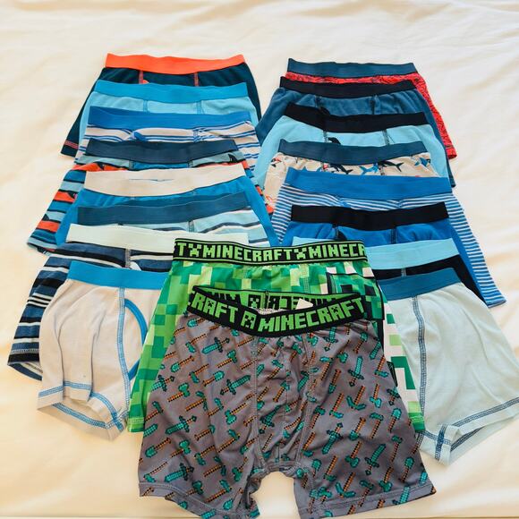 Boys Size 7 (Cat & Jack 6/7 and Minecraft) Boxer Briefs Bundle - Picture 1 of 4